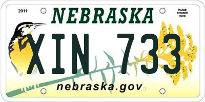 NE license plate XIN733
