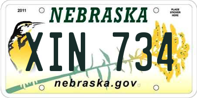 NE license plate XIN734