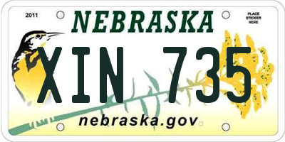 NE license plate XIN735