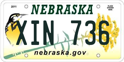 NE license plate XIN736