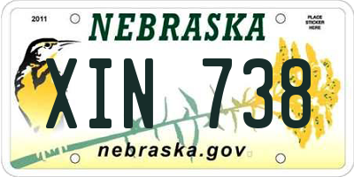 NE license plate XIN738