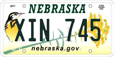 NE license plate XIN745