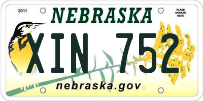 NE license plate XIN752
