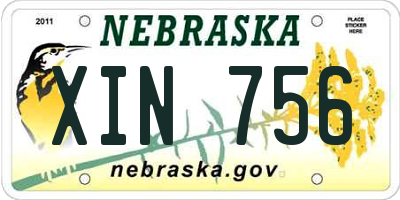 NE license plate XIN756