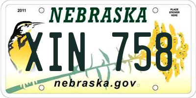 NE license plate XIN758