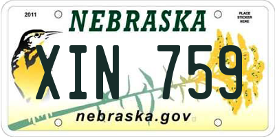 NE license plate XIN759