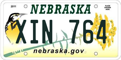 NE license plate XIN764