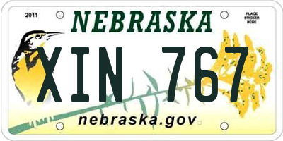 NE license plate XIN767