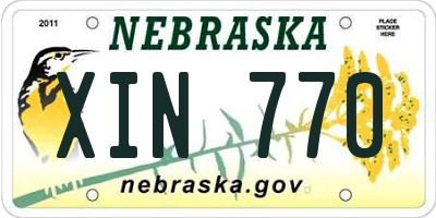 NE license plate XIN770