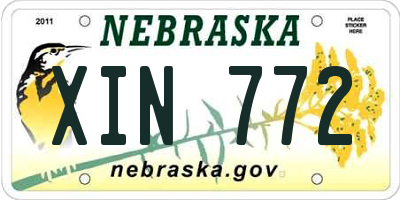 NE license plate XIN772