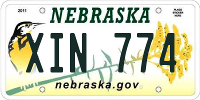 NE license plate XIN774