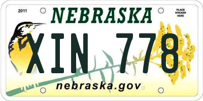 NE license plate XIN778