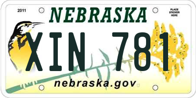 NE license plate XIN781