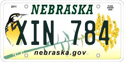 NE license plate XIN784