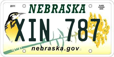 NE license plate XIN787