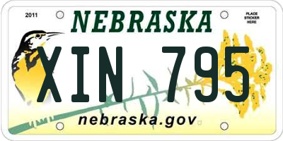 NE license plate XIN795