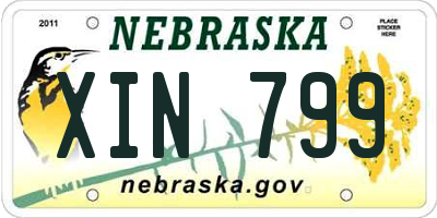 NE license plate XIN799