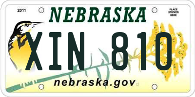NE license plate XIN810
