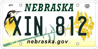 NE license plate XIN812