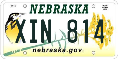 NE license plate XIN814