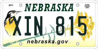 NE license plate XIN815
