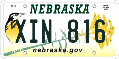 NE license plate XIN816