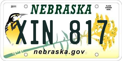 NE license plate XIN817