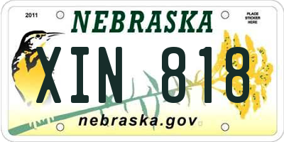 NE license plate XIN818