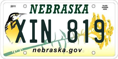 NE license plate XIN819