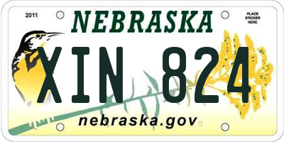 NE license plate XIN824
