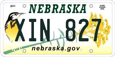 NE license plate XIN827