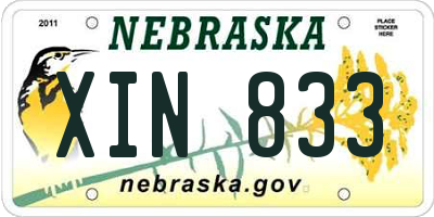 NE license plate XIN833