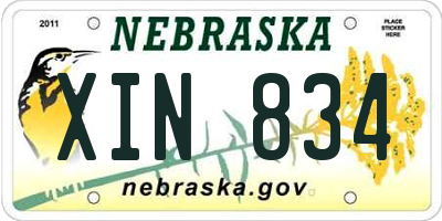 NE license plate XIN834