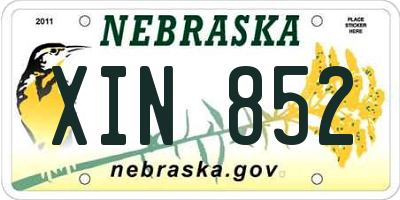 NE license plate XIN852