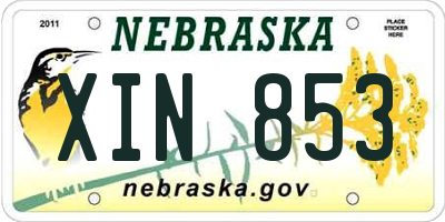 NE license plate XIN853
