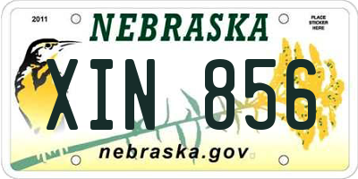 NE license plate XIN856