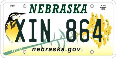 NE license plate XIN864