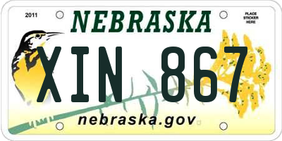 NE license plate XIN867
