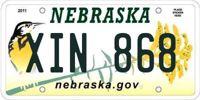 NE license plate XIN868