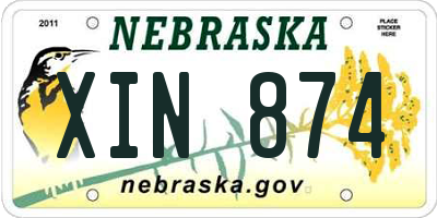 NE license plate XIN874