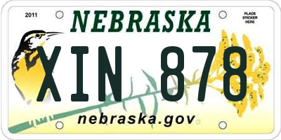 NE license plate XIN878