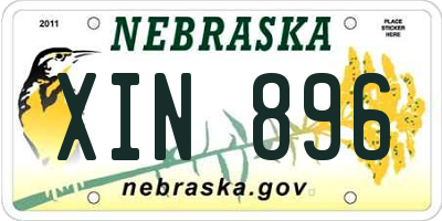 NE license plate XIN896