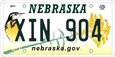 NE license plate XIN904