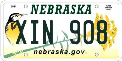 NE license plate XIN908