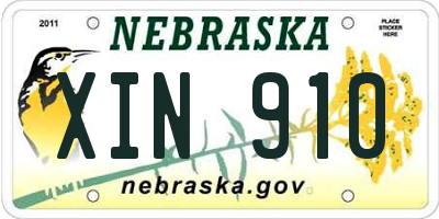 NE license plate XIN910