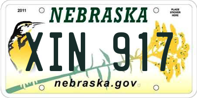 NE license plate XIN917