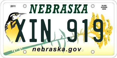 NE license plate XIN919