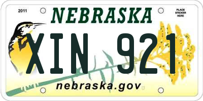 NE license plate XIN921