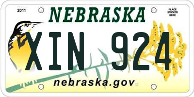 NE license plate XIN924