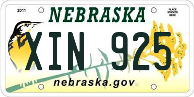NE license plate XIN925